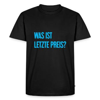 Quel est le dernier prix ? - T-shirt Premium bio Homme - noir - Devant - Nico (187cm)