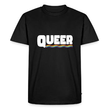Rainbow Connection Embrace, Happy Pride - Men's Premium Organic T-Shirt - black - Front - Nico (187cm)