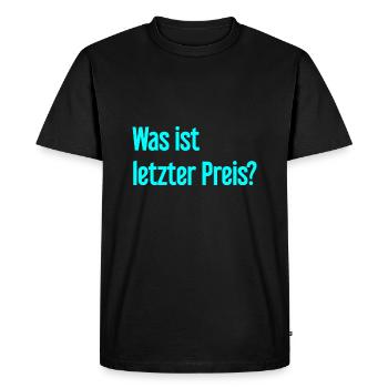 Quel est le dernier prix ? - T-shirt Premium bio Homme - noir - Devant - Nico (187cm)