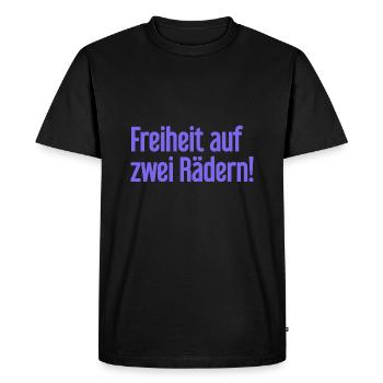 Freedom on Two Wheels - Cyclist Design - Men's Premium Organic T-Shirt - black - Front - Nico (187cm)