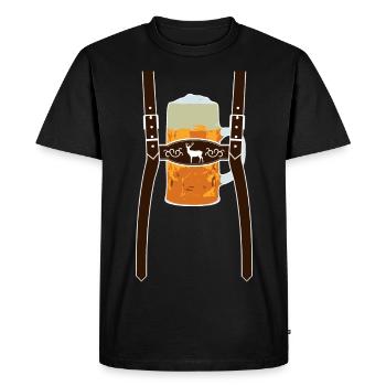 Lederhose & Bier - Männer Premium Bio T-Shirt - Schwarz - Vorne - Nico (187cm)