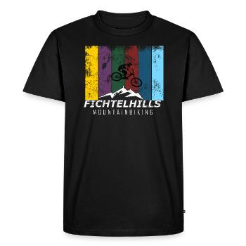 Fichtelhills vététiste coloré - T-shirt Premium bio Homme - noir - Devant - Nico (187cm)