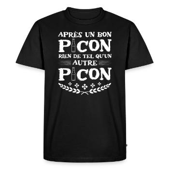 Apres un bon picon rien de tel qu'un autre picon - T-shirt Premium bio Homme - noir - Devant - Nico (187cm)
