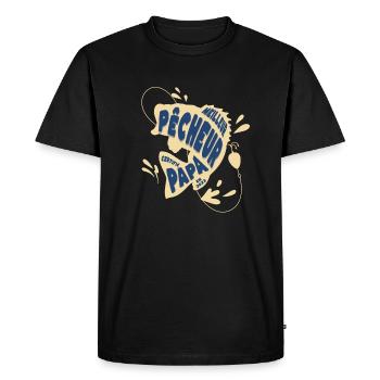 Meilleur pêcheur certifié papa en 2023 t-shirt - T-shirt Premium bio Homme - noir - Devant - Nico (187cm)