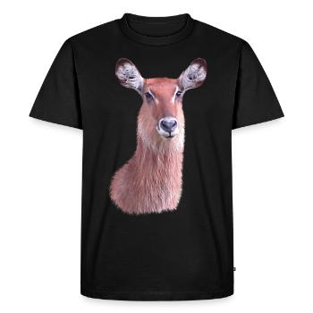 Waterbuck - Antelope - Wildlife in Africa - Men's Premium Organic T-Shirt - black - Front - Nico (187cm)