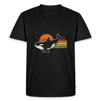 Vintage Orca Créatures de la mer Baleine de mer Orque - T-shirt Premium bio Homme - noir - Devant - Nico (187cm)