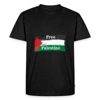 Free Palestine Palestine Paix Liberté - T-shirt Premium bio Homme - noir - Devant - Nico (187cm)
