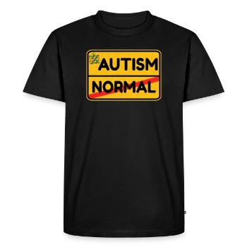 Panneau de signalisation autisme handicap cadeau - T-shirt Premium bio Homme - noir - Devant - Nico (187cm)