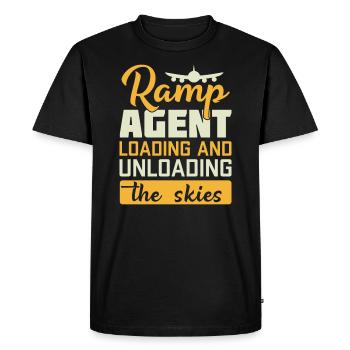 Agent de rampe Chargement et déchargement du ciel - T-shirt Premium bio Homme - noir - Devant - Nico (187cm)
