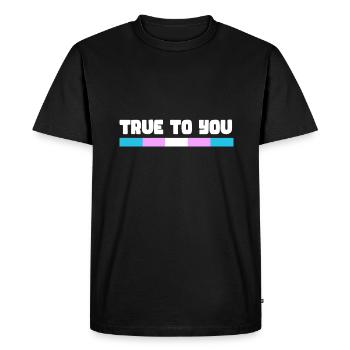 Rainbow Connection Embrace, Happy Pride - Men's Premium Organic T-Shirt - black - Front - Nico (187cm)