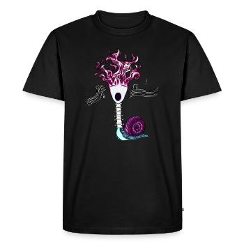 Flamme Songs Backbone-Schnecke - Männer Premium Bio T-Shirt - Schwarz - Vorne - Nico (187cm)