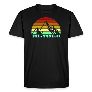 Mountain retro - Men's Premium Organic T-Shirt - black - Front - Nico (187cm)