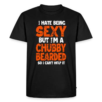 Je déteste être sexy mais je suis un homme barbu potelé - T-shirt Premium bio Homme - noir - Devant - Nico (187cm)