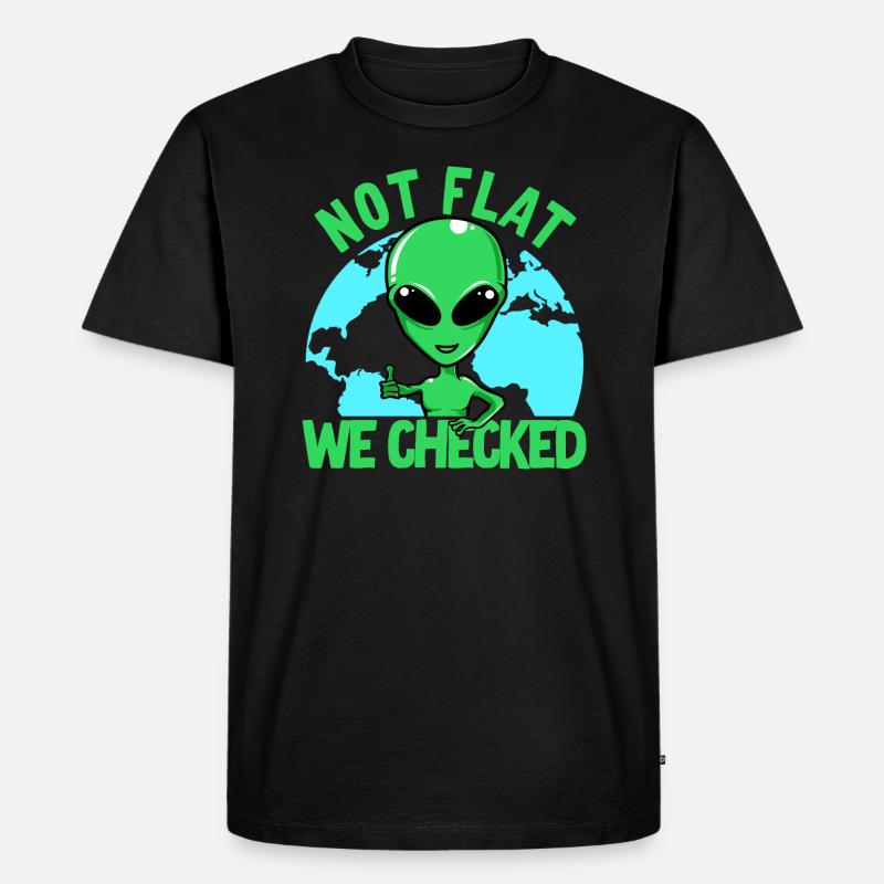 Not Flat We Checked - Männer Premium Bio T-Shirt - Schwarz