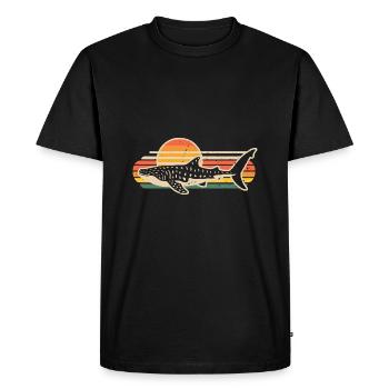 Rétro baleine requin requin mer océan animaux marins - T-shirt Premium bio Homme - noir - Devant - Nico (187cm)