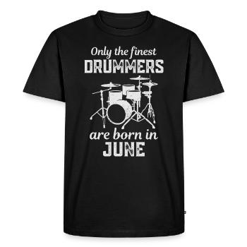 Drummers Born In June Birthday Drummer - Men's Premium Organic T-Shirt - black - Front - Nico (187cm)