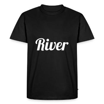 River Fluss - Men's Premium Organic T-Shirt - black - Front - Nico (187cm)