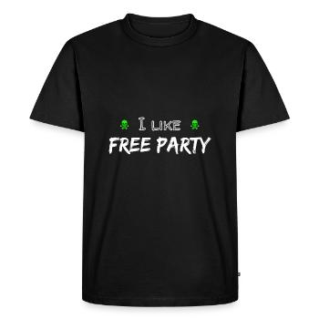 I like free party - T-shirt Premium bio Homme - noir - Devant - Nico (187cm)