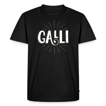 GALLI | Halli Galli | Party Duo | Partnerlook - Männer Premium Bio T-Shirt - Schwarz - Vorne - Nico (187cm)