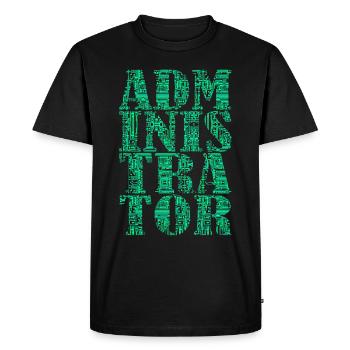 Administrator Admin IT EDP Computer PC Network - Men's Premium Organic T-Shirt - black - Front - Nico (187cm)