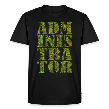 Administrator Admin IT EDP Computer PC Network - Men's Premium Organic T-Shirt - black - Front - Nico (187cm)