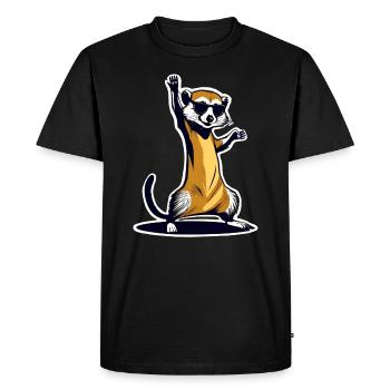 Suricate dansant - T-shirt Premium bio Homme - noir - Devant - Nico (187cm)