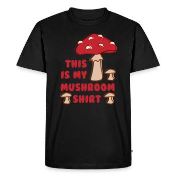 Citation ironique de chasse aux champignons - T-shirt Premium bio Homme - noir - Devant - Nico (187cm)