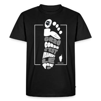 GR20 Corse - Trail Trek Randonnée Marche à Pied - T-shirt Premium bio Homme - noir - Devant - Nico (187cm)