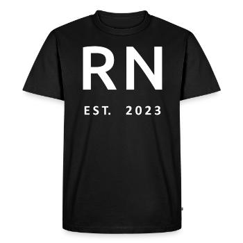 RN Est. 2023 Graduation Étudiante autorisée en soins infirmiers - T-shirt Premium bio Homme - noir - Devant - Nico (187cm)