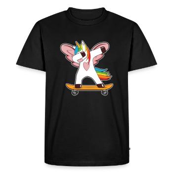 tamponnant le cadeau de planche à roulettes des ailes de licorne - T-shirt Premium bio Homme - noir - Devant - Nico (187cm)