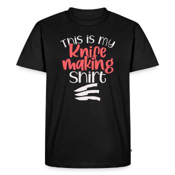 Funny Knife Making - Men's Premium Organic T-Shirt - black - Front - Nico (187cm)