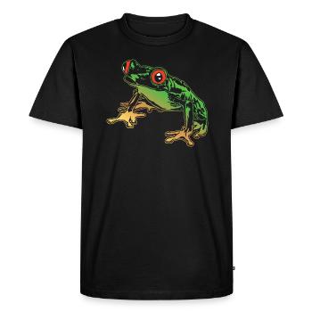 Tree Frog Graphic Aquatic Amphibian Frog Lovers - Men's Premium Organic T-Shirt - black - Front - Nico (187cm)