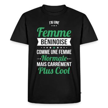 J'ai une femme Béninoise plus cool - T-shirt Premium bio Homme - noir - Devant - Nico (187cm)
