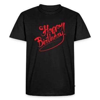 happy birthday - T-shirt Premium bio Homme - noir - Devant - Nico (187cm)