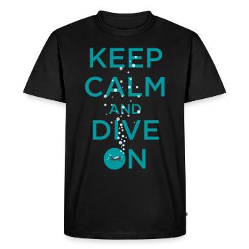 RESTEZ CALME ET PLONGEZ - T-shirt Premium bio Homme - noir - Devant - Nico (187cm)