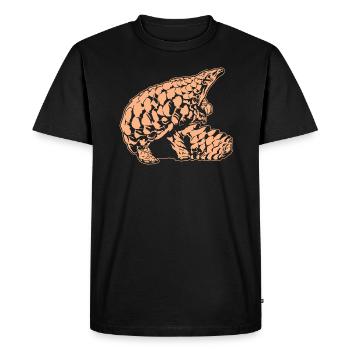 Cool Pangolin Sketch Graphic Wildlife Creature - Men's Premium Organic T-Shirt - black - Front - Nico (187cm)