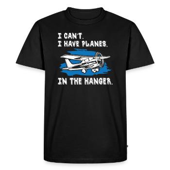pilot i can t i have planes in the hanger - Men's Premium Organic T-Shirt - black - Front - Nico (187cm)
