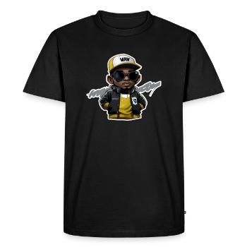Petit coup de tête hip hop (jaune) - T-shirt Premium bio Homme - noir - Devant - Nico (187cm)