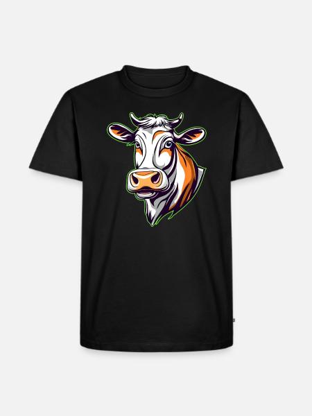 Cute Moo Cow - Men's Premium Organic T-Shirt - black