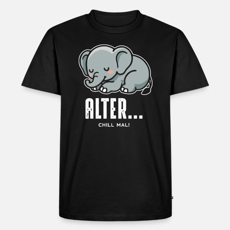 Chill mal - Männer Premium Bio T-Shirt - Schwarz