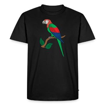 Dessin ara perroquet - T-shirt Premium bio Homme - noir - Devant - Nico (187cm)