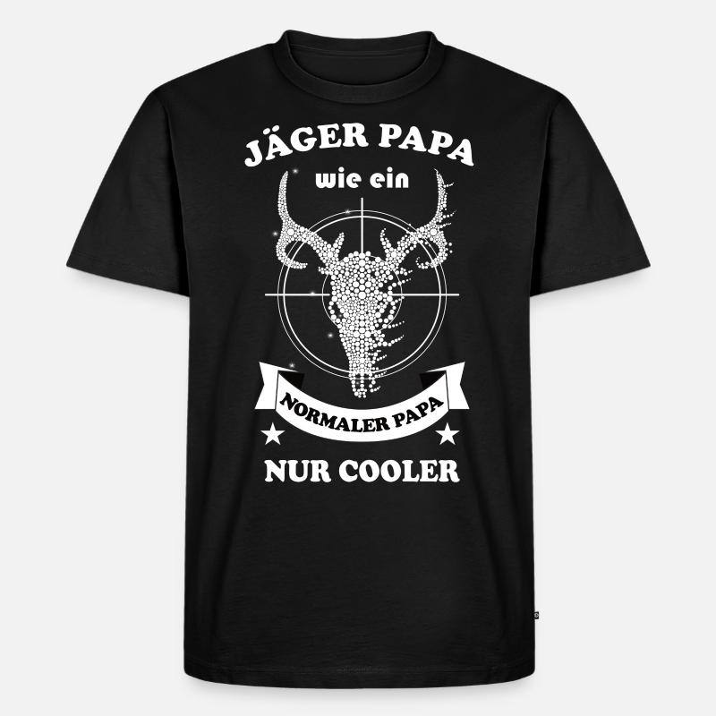 Jäger Papa - Männer Premium Bio T-Shirt - Schwarz