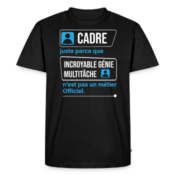 incroyable génie multitâche cadre - T-shirt Premium bio Homme - noir - Devant - Nico (187cm)