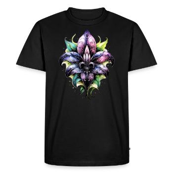 Fleur de Lys, Lily, Mardi Gras, France Coat of Arms - Men's Premium Organic T-Shirt - black - Front - Nico (187cm)