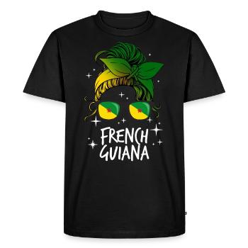French Guiana - Men's Premium Organic T-Shirt - black - Front - Nico (187cm)
