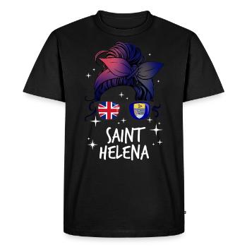 Sainte-Hélène - T-shirt Premium bio Homme - noir - Devant - Nico (187cm)