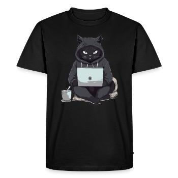 Chat Noir Bombay Chat Tenue pour - T-shirt Premium bio Homme - noir - Devant - Nico (187cm)