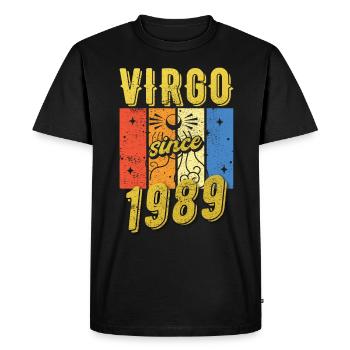 Vierge 1989 Cadeau d’anniversaire du zodiaque - T-shirt Premium bio Homme - noir - Devant - Nico (187cm)
