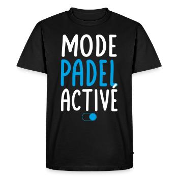 Mode Padel activé - Idée cadeau - T-shirt Premium bio Homme - noir - Devant - Nico (187cm)
