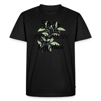 Progrès et perfection - T-shirt Premium bio Homme - noir - Devant - Nico (187cm)